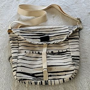 Obey striped messenger bag